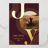 Ripples of Joy Modern Concentric Circles Foto Folie Feestdagenkaart (Voorkant)