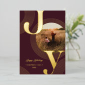 Ripples of Joy Modern Concentric Circles Foto Folie Feestdagenkaart (Staand Voorkant)