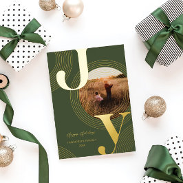 Ripples of Joy Modern Concentric Circles Foto Folie Feestdagenkaart