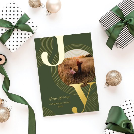 Ripples of Joy Modern Concentric Circles Foto Folie Feestdagenkaart