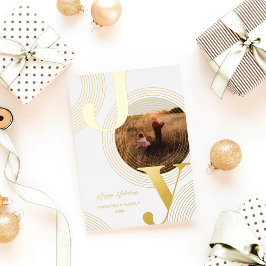 Ripples of Joy Modern Concentric Circles Foto Folie Feestdagenkaart