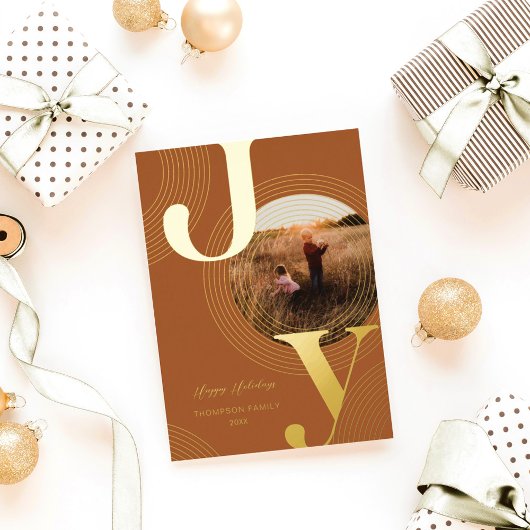 Ripples of Joy Modern Concentric Circles Foto Folie Feestdagenkaart