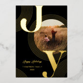 Ripples of Joy Modern Concentric Circles Foto Folie Feestdagenkaart (Voorkant)