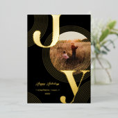 Ripples of Joy Modern Concentric Circles Foto Folie Feestdagenkaart (Staand Voorkant)