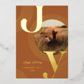 Ripples of Joy Modern Concentric Circles Foto Folie Feestdagenkaart (Voorkant)