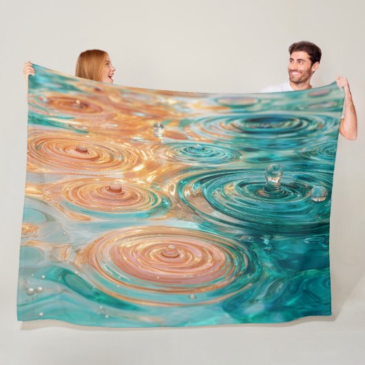 Ripples of Tranquility Abstract Water Harmony Fleece Deken (In situ)