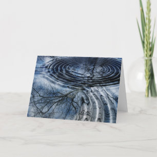 Ripples Rings Berkenboom Branch Reflectie Kaart