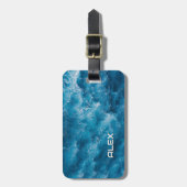 Rippling Ocean Water iPhone Case – Serene Blue Zee Bagagelabel (Voorkant verticaal)