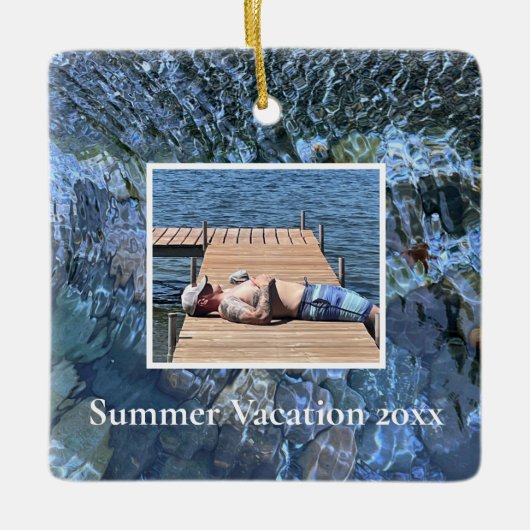 Rippling water meer oceaan Onderwater Stenen patro Keramisch Ornament (Voorkant)