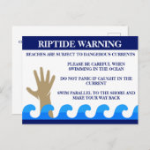 Riptidewaarschuwing Gevaarlijke oceaanveiligheidst Briefkaart (Voorkant / Achterkant)