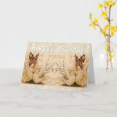 Riquer Winged nymph CC0527 Birthday Kaart (Gele Bloem)