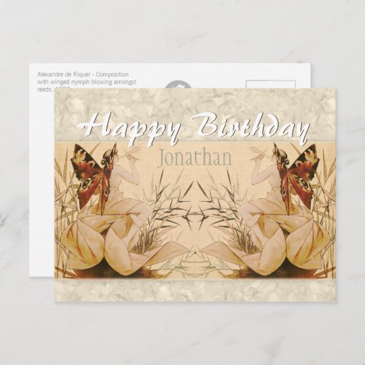 Riquer Winged nymph CC0528 Birthday Briefkaart (Voorkant / Achterkant)