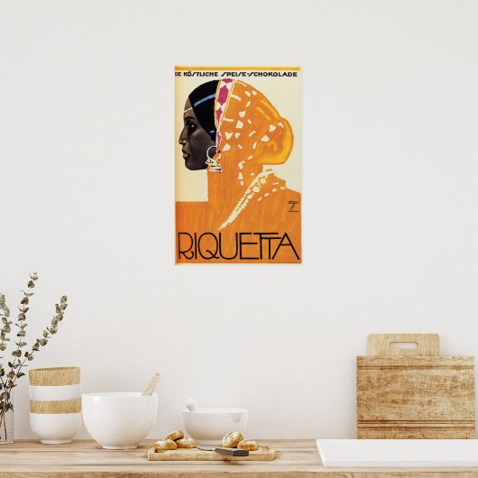 RIQUETTA CHOCOLATES 1926 Ludwig Hohlwein Advert. Poster (Keuken)