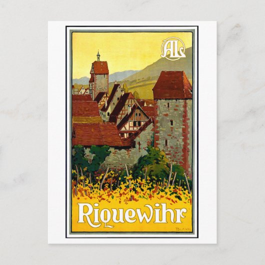 Riquewihr, alsace, Frankrijk, vintage-reis Briefkaart (Voorkant)