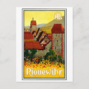 Riquewihr dorp, Elzas, Frankrijk, vintage reis Briefkaart