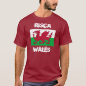 Risca, Wales, met Welsh flag T-shirt (Voorkant)