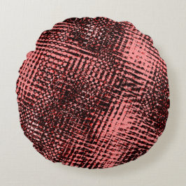 Riscos cruzados e borrões na cor pêssego ou salmão rond kussen