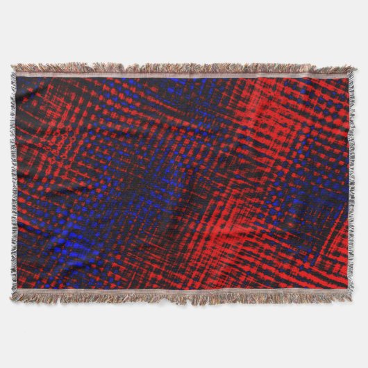 Riscos vermel hos cruzados e fundo azul? deken (Voorkant)