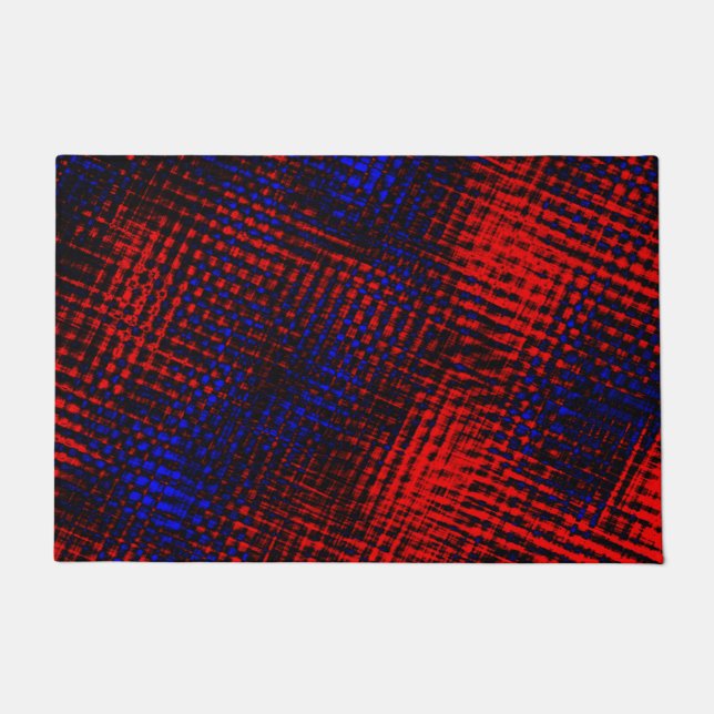 Riscos vermel hos cruzados e fundo azul? deurmat (Voorkant)