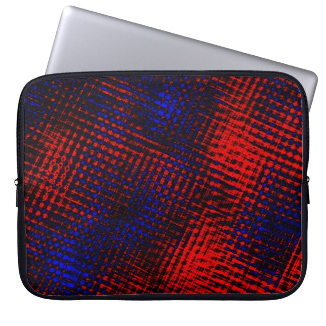 Riscos vermel hos cruzados e fundo azul? laptop sleeve (Voorkant)