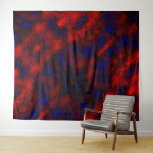 Riscos vermel hos cruzados e fundo azul? wandkleed (In Situ (horizontaal))