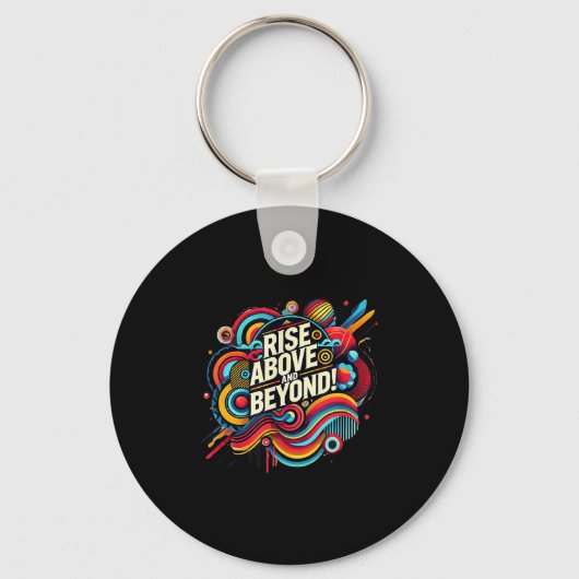 Rise Above And Beyond Bold Abstract Motivational Q Sleutelhanger (Voorkant)