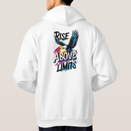 Rise Above Limits – Inspirational Typography Tee  Hoodie (Achterkant)