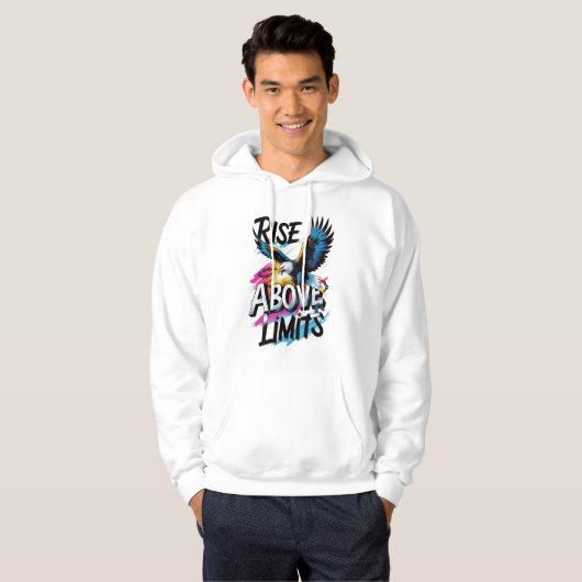Rise Above Limits – Inspirational Typography Tee  Hoodie (Voorkant volledig)
