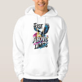 Rise Above Limits – Inspirational Typography Tee  Hoodie (Voorkant)