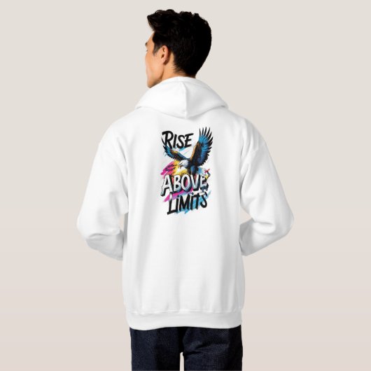 Rise Above Limits – Inspirational Typography Tee  Hoodie (Achterkant volledig)