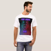 Rise Above Wolf - Neon geometrische wolfkop T-shirt (Voorkant volledig)