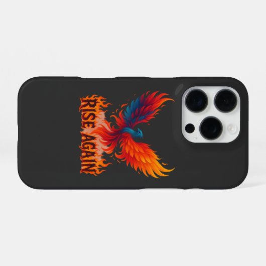 Rise Again Phoenix – Fire Rebirth Motivational iPhone Hoesje (Achterkant horizontaal)