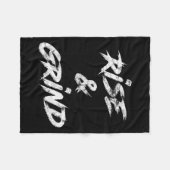 Rise &amp; Grind Motivational Insrational  Fleece Deken (Voorkant (Horizontaal))