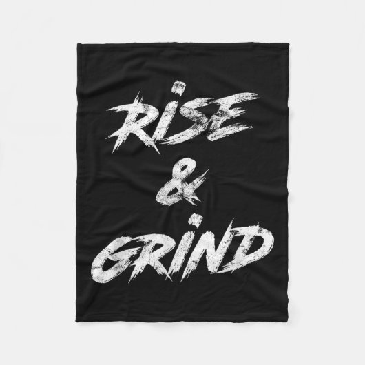 Rise &amp; Grind Motivational Insrational  Fleece Deken (Voorkant)