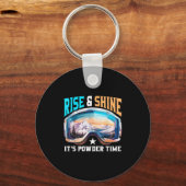 Rise &amp; Shine Its Powder Time Sungles Skiing Sk Sleutelhanger (Voorkant)