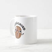 Rise and Grind Funny Coffee Bean Pun Koffiemok (Voorkant links)