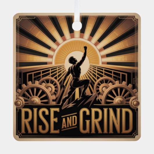 Rise And Grind Metalen Ornament (Voorkant)