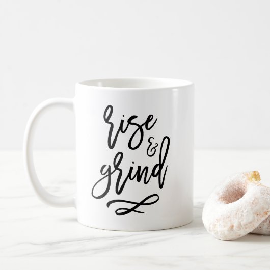 Rise and Grind Typografie Mok (Met donut)