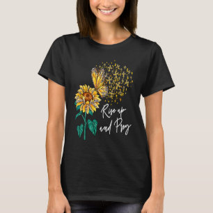 Rise and Pray Jesus Zonnebloem Christelijk Religie T-shirt