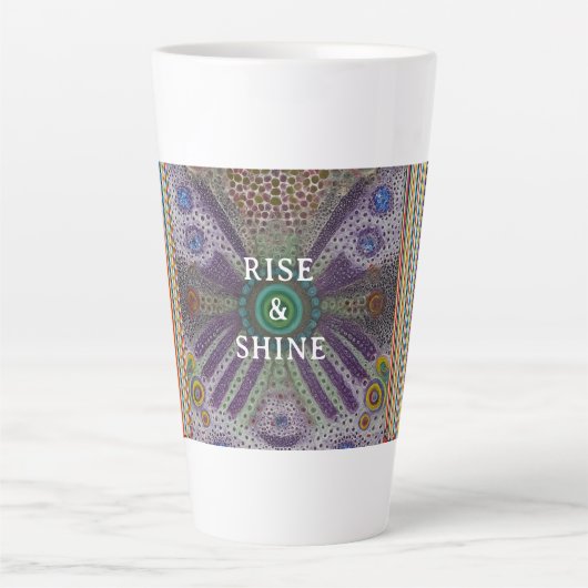 “Rise and Shine – Abstract Rainbow Power Mug” Latte Mok (Voorkant)