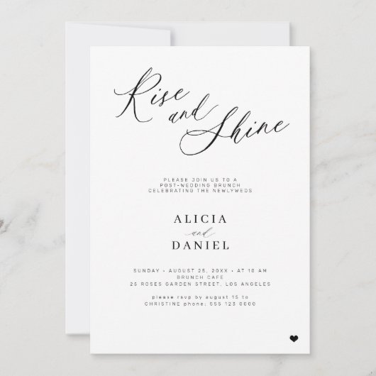 Rise and shine afscheid bruiloft brunch party kaart (Voorkant)