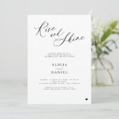 Rise and shine afscheid bruiloft brunch party kaart (Staand voorkant)