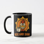Rise and Shine – Crazy Coffee Rooster Design Mok (Links)