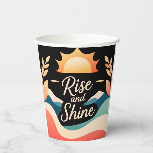 Rise and Shine: een nieuwe start Papieren Bekers (Achterkant)