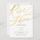 Rise and shine gouden script na huwelijksfeest kaart (Voorkant)