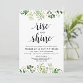 Rise and Shine, Greenery Post Wedding Brunch Kaart (Staand voorkant)