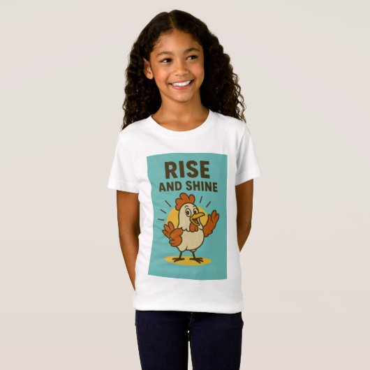 Rise and Shine Happy Chicken T-shirt (Voorkant volledig)