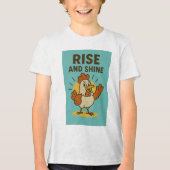 Rise and Shine Happy Chicken Tri-Blend Shirt (Voorkant)