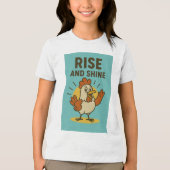 Rise and Shine Happy Chicken Tri-Blend Shirt (Voorkant)