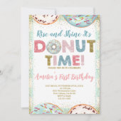 Rise and Shine het is Donut Time First Birthday Kaart (Voorkant)